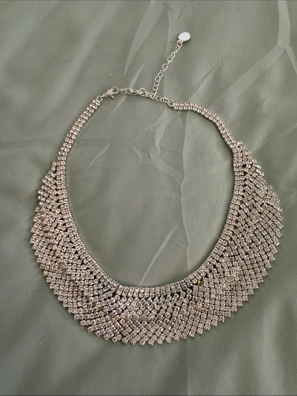 Sparkling Silver Crystal Collar Necklace - Women's Statement Jewelry